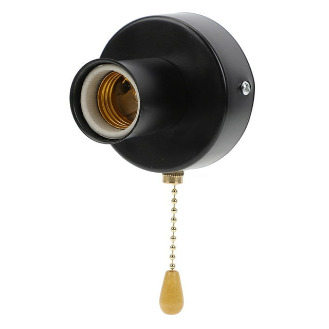 Pull Switch Lamp Socket Wall Light Bulb Outlet with Chain Ceiling Accessory Holder