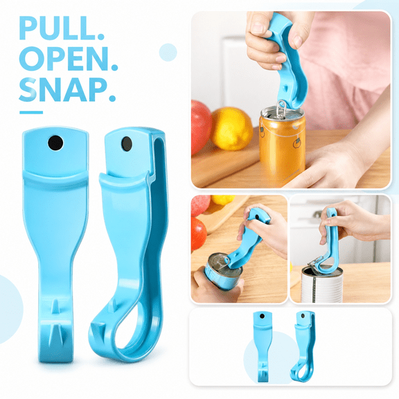 Pull Tab Can Opener, Food Grade PP Multi Purpose Can Opener, No Sharp Edge Portable Can Opener for Soda Cans, Pull Tab Tins and Various Pull Sealed Containers