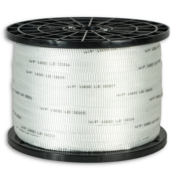 Pull Tape Power-Tape | Made in USA | 100% Polyester | Cable Wire Pulling Webbing, Flat Rope | 1800 lb (5/8 inch) x 1,500 feet