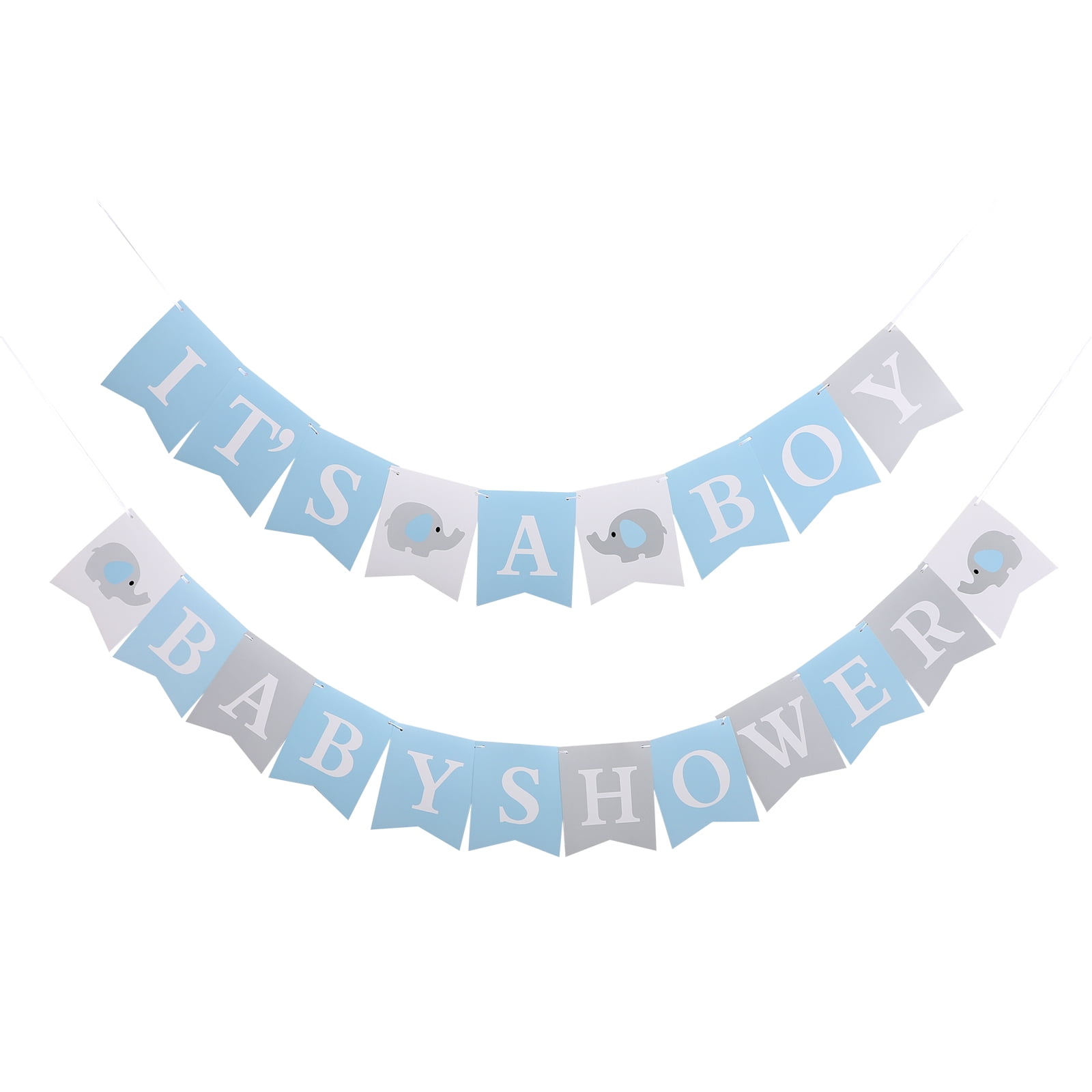 Pull The Flag Elephant Baby Shower Banner for Boy Decor Ornament Decorate Decorations