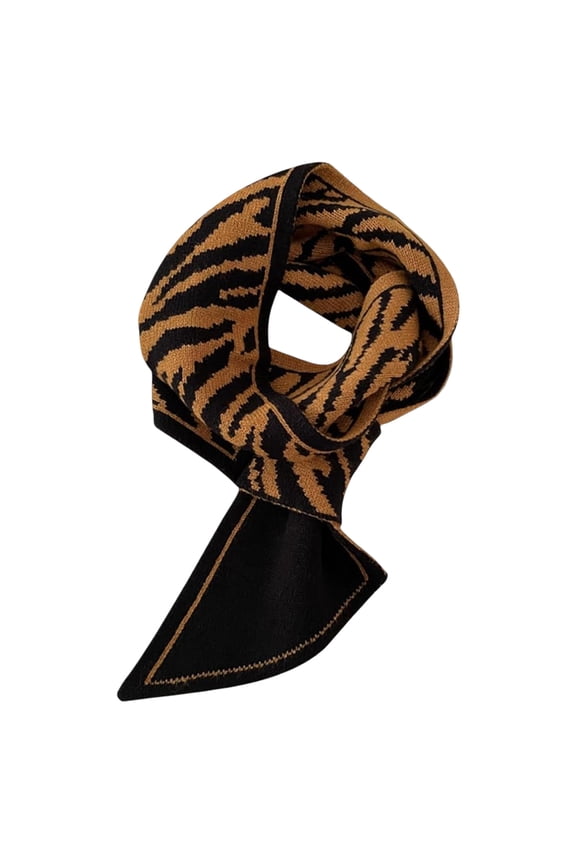 Pull-Through Design Knitted Scarf;Reversible Plaid Letter Pattern Neck Scarf;Soft Blend Polyester & Viscose Fabric Scarf;Versatile Autumn-Winter Stylish Accessory
