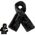 thumbnail image 1 of Faux Fur Scarf with Hidden Zipper Pocket Women Men, 2026 Winter Soft Warm Pull Through Scarf for Storage Concealed (Dark Gray), 1 of 8