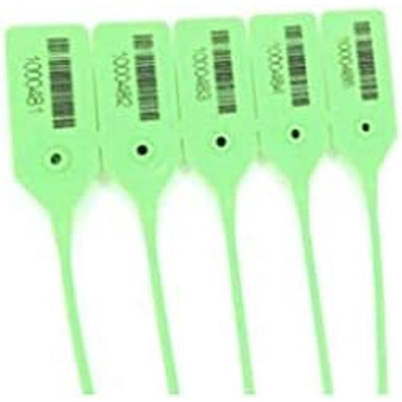 Pull Tight ECO Plastic Seal, 200 Pcs. Green Color. Size 15 inches 400 mm. Numbered, Barcode, Adjustable. Metal Insert, Tamper Tags, Best Rank, Disposable, Safety Lock. $$Tools & Hardware Other