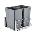 thumbnail image 1 of Pull Out Trash Can 70QT, Double Kitchen Waste Bin Under Sink, Heavy Duty Sliding Garbage Container with Soft Close, Door Kit, for Cabinet, Recycling (Grey), 1 of 6