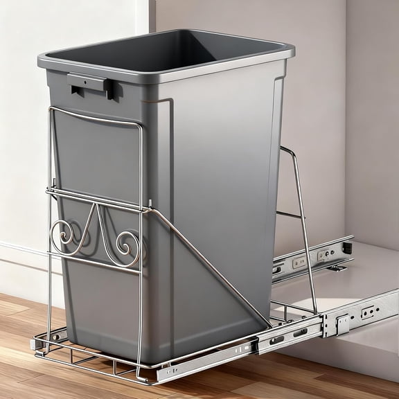 Pull Out Trash Can Under Cabinet for 711 Gallons Trash Can, No Bin | Under Sink Trash Can Pull Out Kit for Kitchen, Requires Min. Cabinet Opening 12"W X 17.5"D, Slide Out Trash Can Under Cabinet