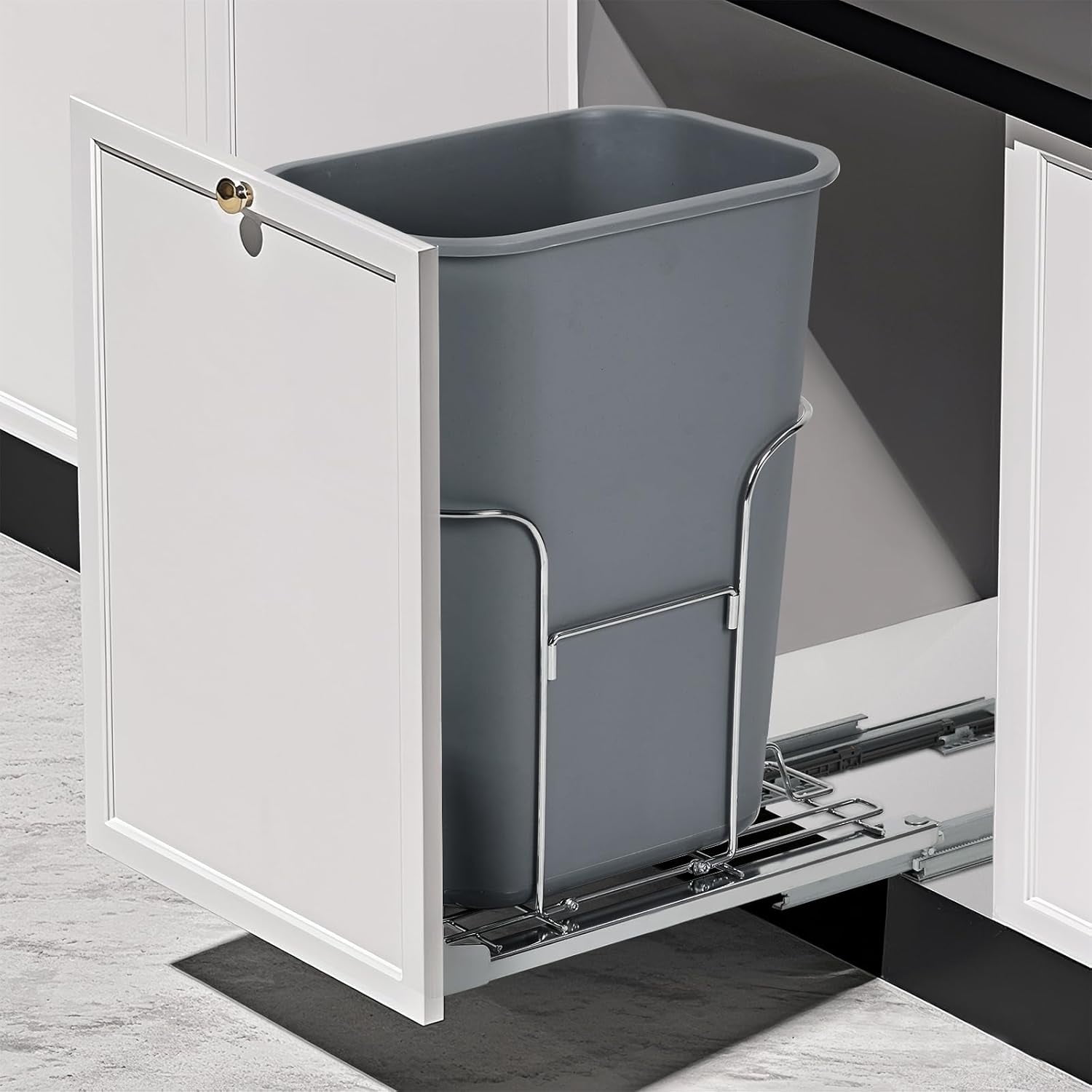 Pull Out Trash Can Under Cabinet Stainless Steel Slide Out Garbage ...