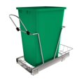 thumbnail image 1 of Pull Out Trash Can, Cabinets, 35 Qt 12 Gallon Garbage Waste Bin with Full Extension Slides and Chrome Steel Material for Kitchen, Home, Apartment, Bathroom, Closet, Green, 1 of 5