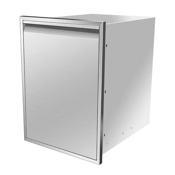 Pull Out Trash Drawer, 20''W x 27''H x 24''D Stainless Steel Built-in Single Trash Drawer Outdoor Kitchen Cabinets Trash Bin for BBQ Island Grill Station