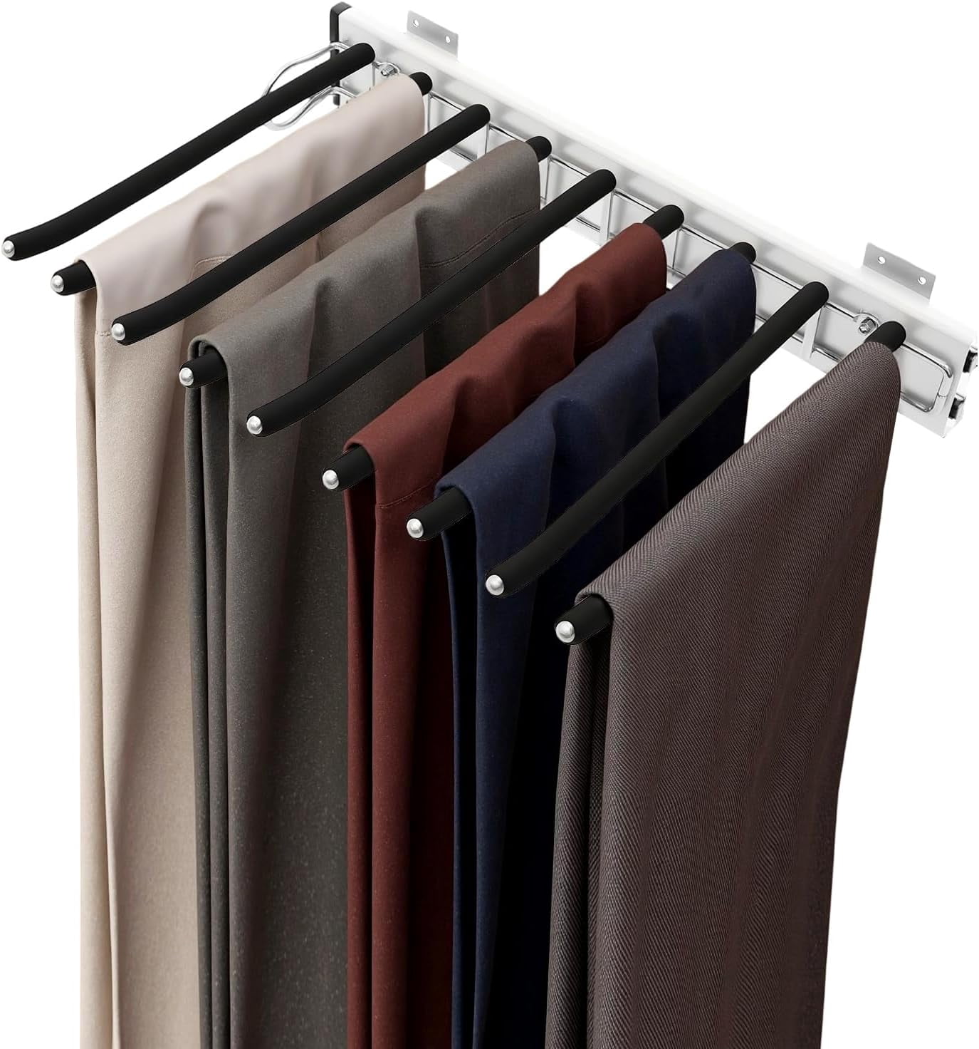 Trouser Racks. Shop Pull Out Trousers Rack 9 Arms Closet Pants Hanger Bar Stainless Steel ...