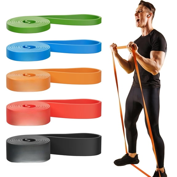 Pull Up Assistance Bands Set Of 5 Heavy Duty Resistance For Men & Women Latex Exercise Pull-up Progression Home Workout Strength Mobility Stretching