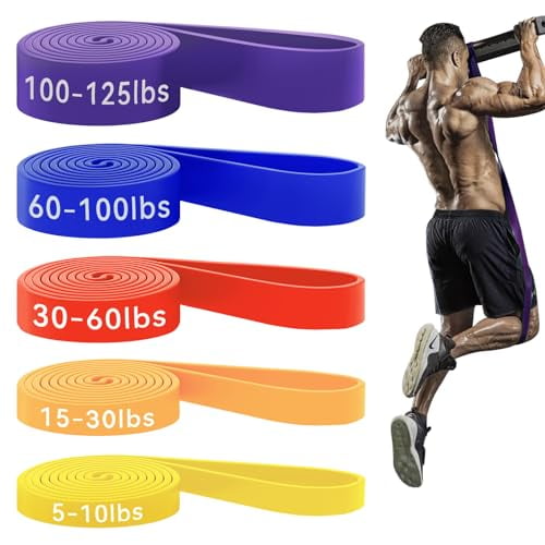 Pull Up Assistance Bands Set of 5 - Resistance Bands for Working Out,Stretching,Physical Therapy,Muscle Training