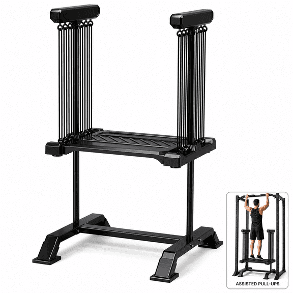 Pull-Up Assistance Platform for Home Gym  12 Adjustable Elastic Cords, Heavy-Duty Steel Frame, Non-Slip Step  Beginner to Advanced Resistance, Compact & Stable Fitness Stand