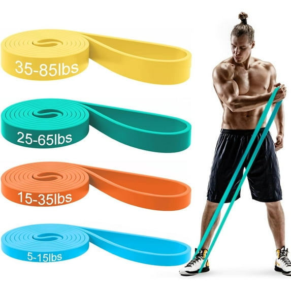 Pull Up Bands Set – Resistance Bands for Men & Women, Pull Up Assistance Exercise Workout Bands for Body Stretching, Physical Therapy & Muscle Training