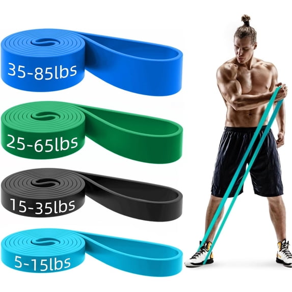 Pull Up Bands Set – Resistance Bands for Men & Women, Pull Up Assistance Exercise Workout Bands for Body Stretching, Physical Therapy & Muscle Training