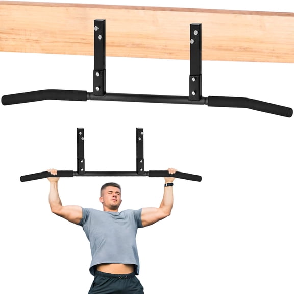 Pull Up Bar  Chin Bars Ceiling Mount Workout For Home Gym Beam Crossfit - Heavy-duty Foam Grip Easy Installation