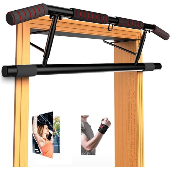 Pull Up Bar Doorway with - Fitness Chin-Up Frame for Gym Exercise - Multi-Angle - 2024 Hook (Fits Almost Doors)