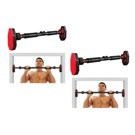Foxnovo Indoor Workout Bar 2Pcs - No-Drill, Secure Locking, Versatile Exercise Options, Black