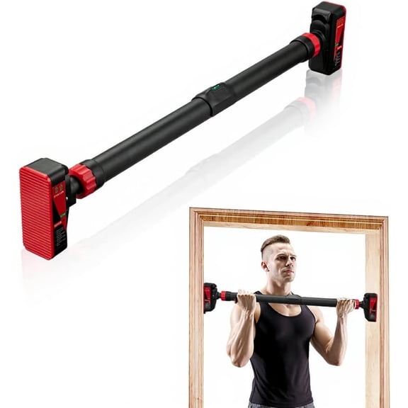 Pull Up Bar for Doorway, Strength Training Chin Up Bar with Level Meter and Adjustable Width for Home Gym,No Screws Required, Weight Capacity 440 LBS