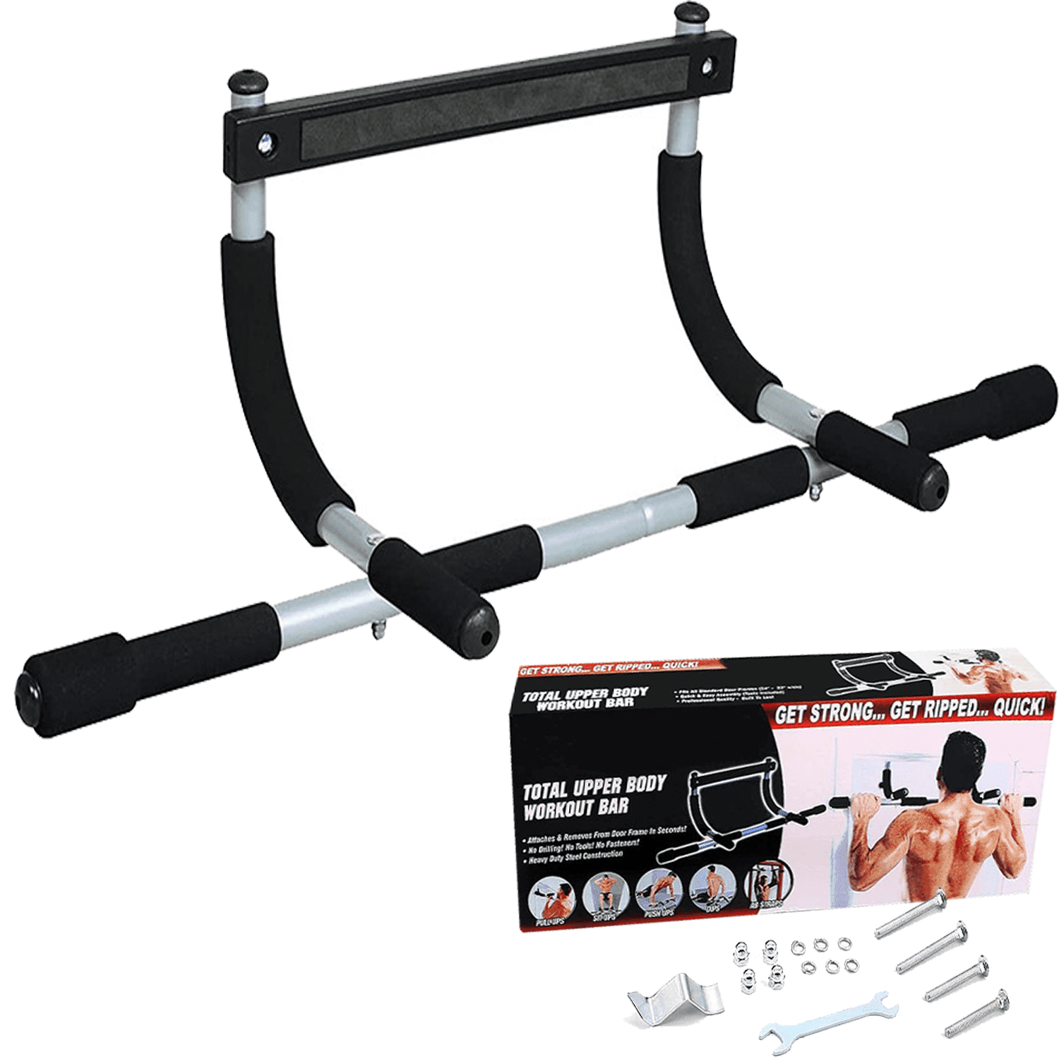 leikefitness Pull-Up Bar For Door Frame Adjustable Portable Upper Body Fitness Workout For Home Gyms (AB7000) main image 1