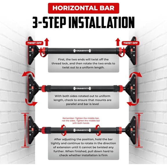 Pull Up Bar for Doorway with Resistance Bands & Wrist Wraps