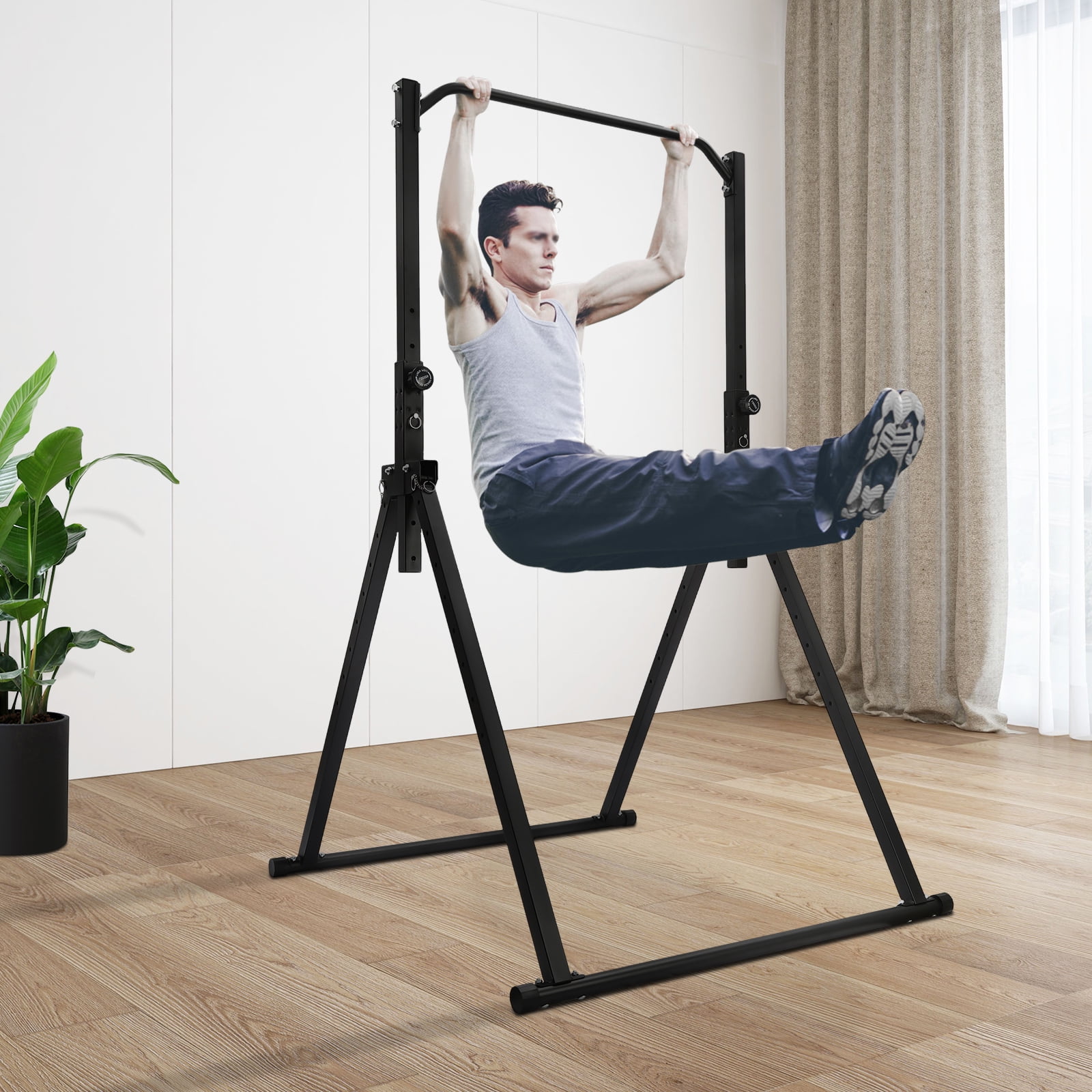Pull Up Bar for Home Gym Strength Training Equipment, Adjustable Height Home Pull Up Bar Triangular Pull Up Station
