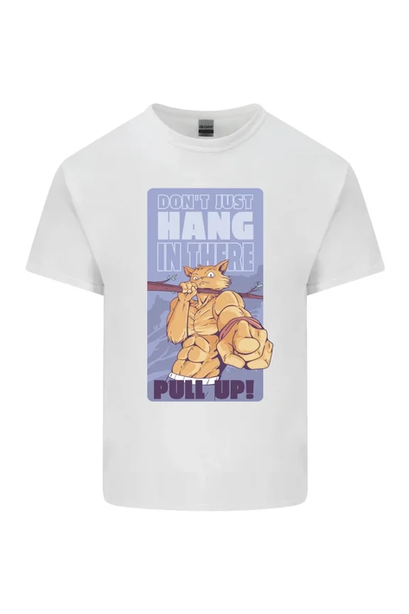 Pull Up Funny Cat Gym Training T-Shirt