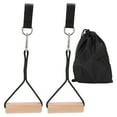 Pull Up Workout Handle Chin Up Wood Grips Heavy Duty Gym Weight Handles