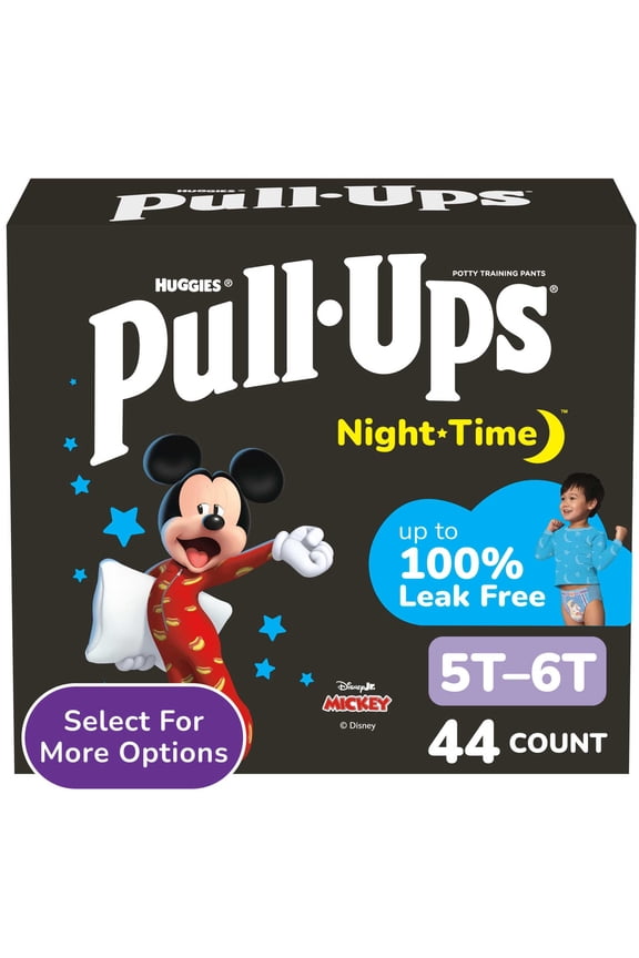 Boys' Night-Time Potty Training Pants, 5T-6T (46-60 lbs), 44 Count (Select for More)