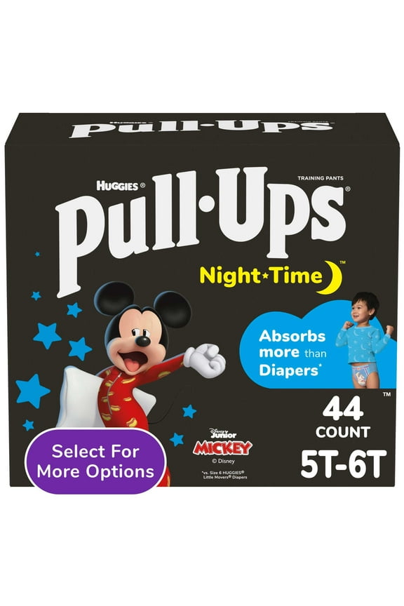Boys' Night-Time Potty Training Pants, 5T-6T (46-60 lbs), 44 Count (Select for More)
