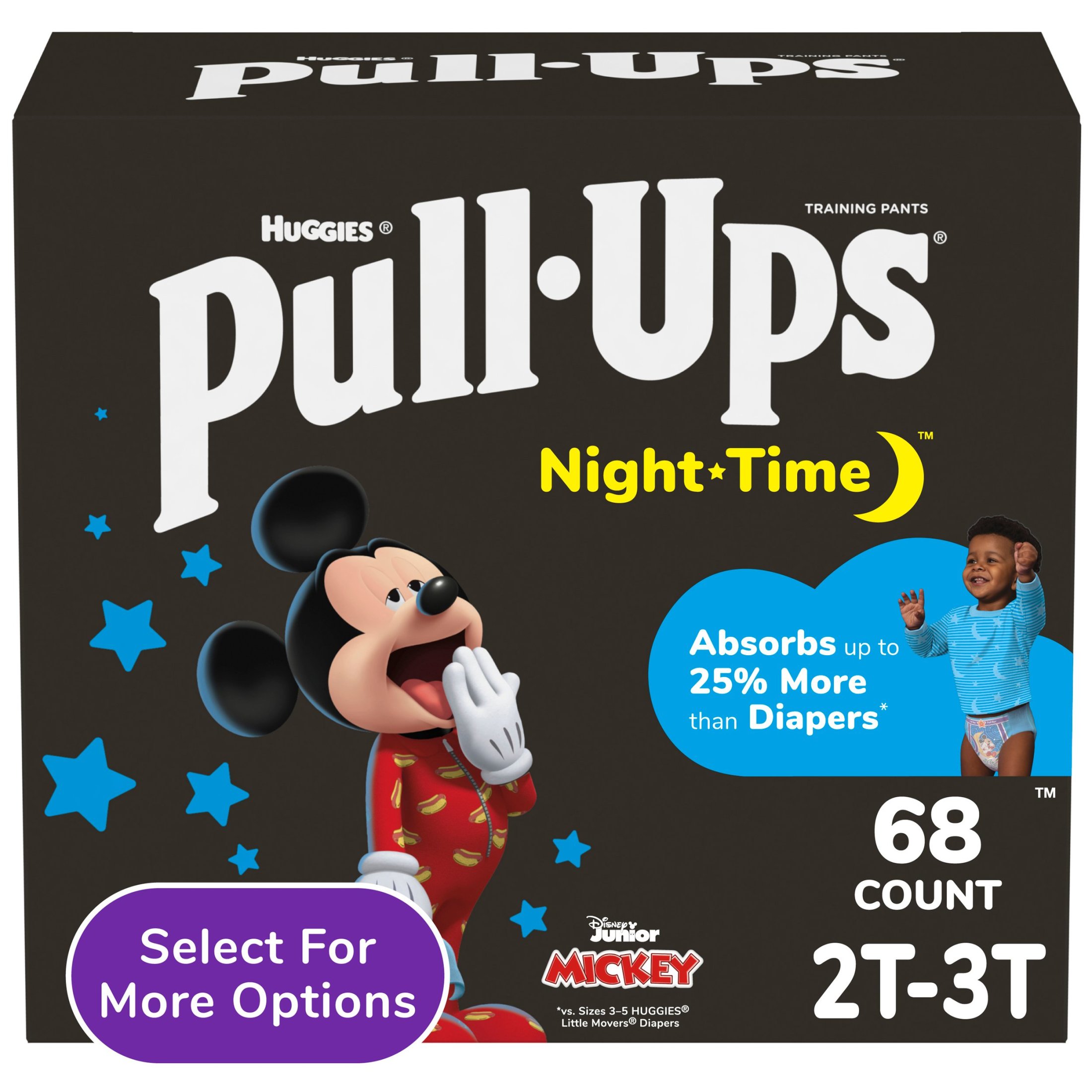 Pull-Ups Boys' Night-Time Training Pants, 2T-3T (16-34 lbs), 68 Ct (Select for More Options) - image 1 of 12