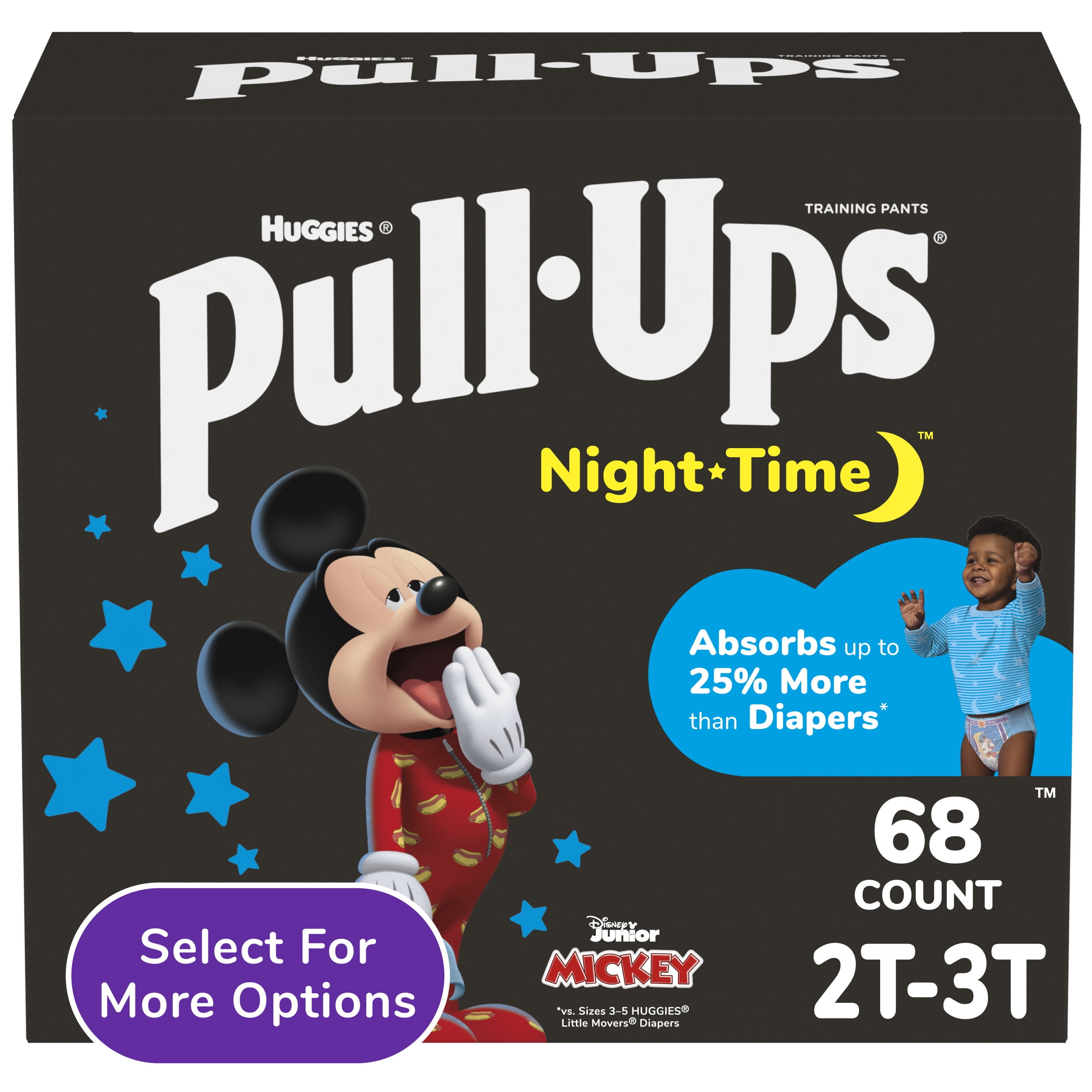 Pull-Ups Boys' Night-Time Training Pants, 2T-3T (16-34 lbs), 68 Ct