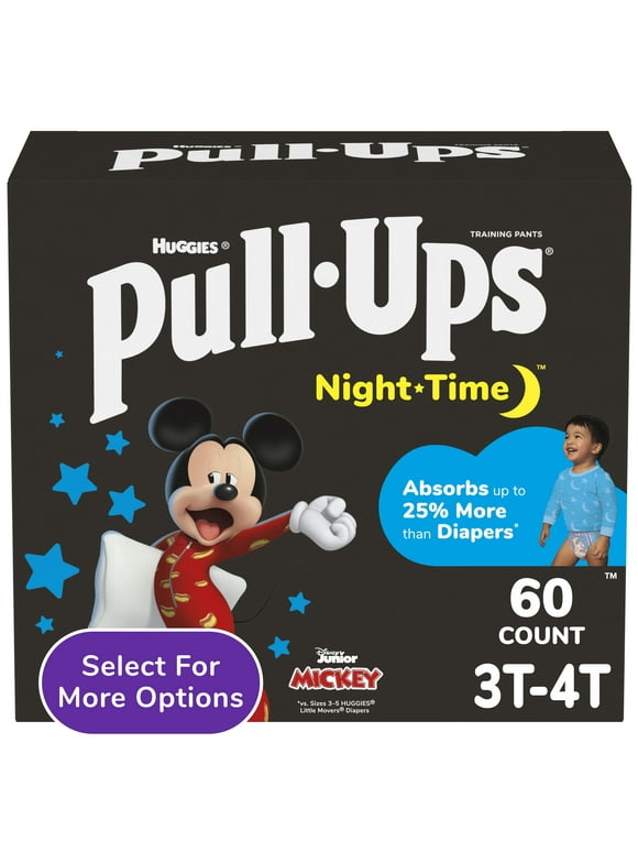 Pull-Ups Boys' Night-Time Training Pants, 3T-4T (32-40 lbs), 60 Ct (Select for More Options)