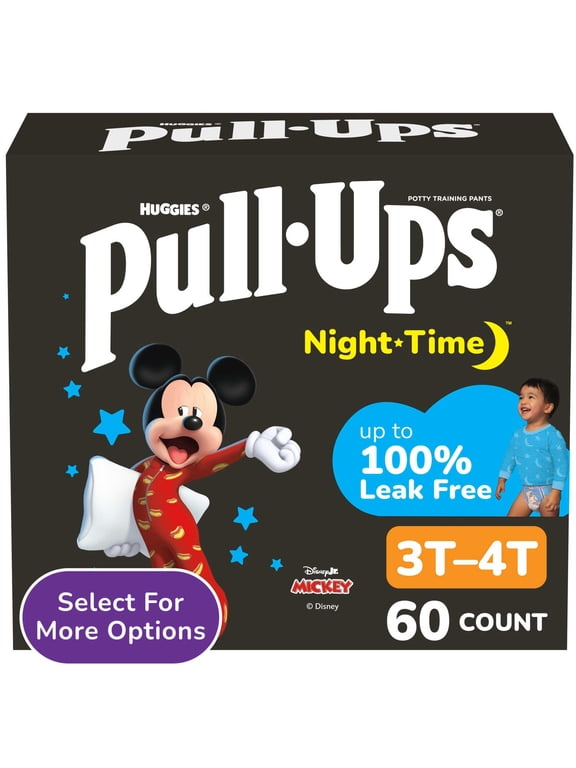 Boys' Night-Time Overnight Potty Training Pants, 3T-4T, 60 Count