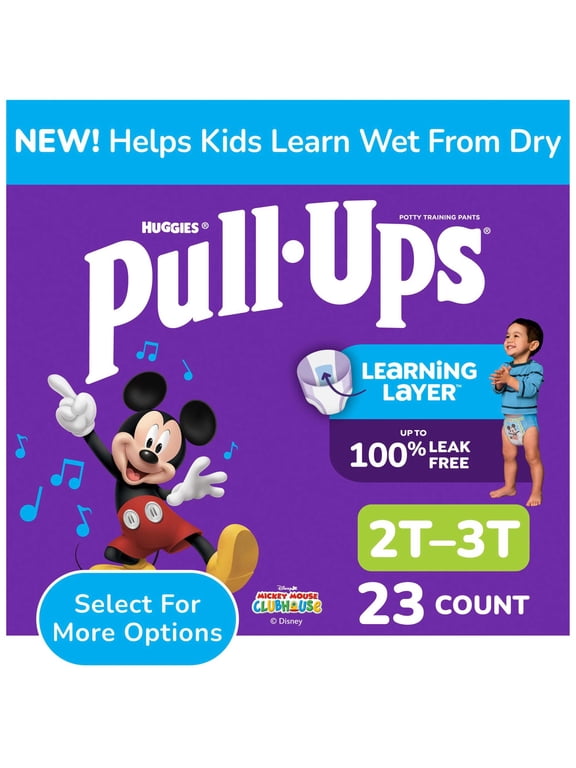 Boys' Potty Training Pants with Learning Layer, 2T-3T, 23 Count