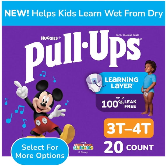 Pull-Ups Boys' Potty Training Pants, 3T-4T (32-40 lbs), 20 Count (Select for More)