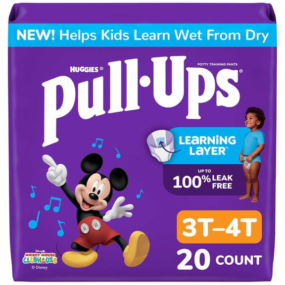 Pull-Ups Boys' Potty Training Pants, 3T-4T (32-40 lbs), 20 Count (Select for More)