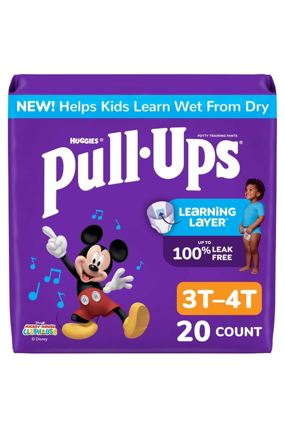 Boys' Potty Training Pants, 3T-4T (32-40 lbs), 20 Count (Select for More)