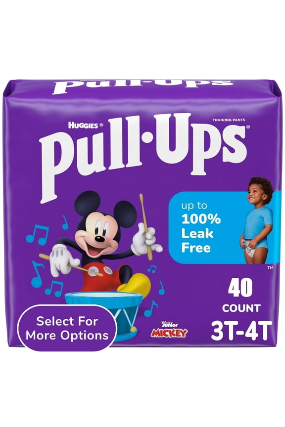 Boys' Potty Training Pants, 3T-4T (32-40 lbs), 40 Count