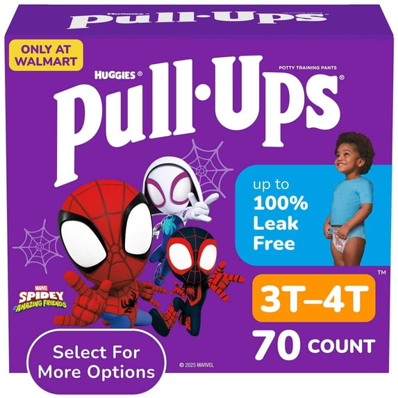 Pull-Ups boys' potty training pants, 3T-4T size, 70 count with Marvel Spidey and Friends