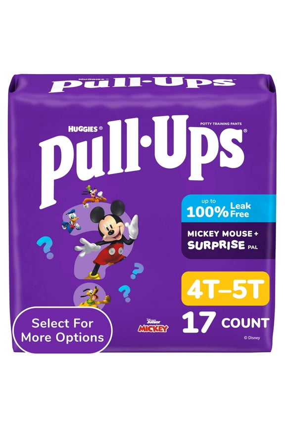 Boys' Potty Training Pants, 4T-5T (38-50 lbs), 17 Count (Select for More)