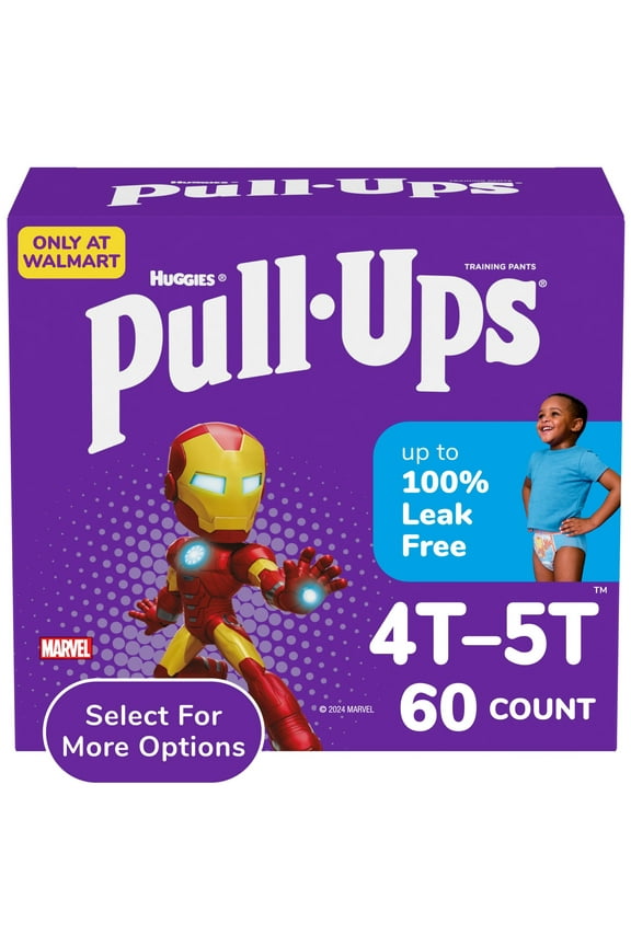 Boys' Potty Training Pants, 4T-5T (38-50 lbs), 60 Count (Select for More)