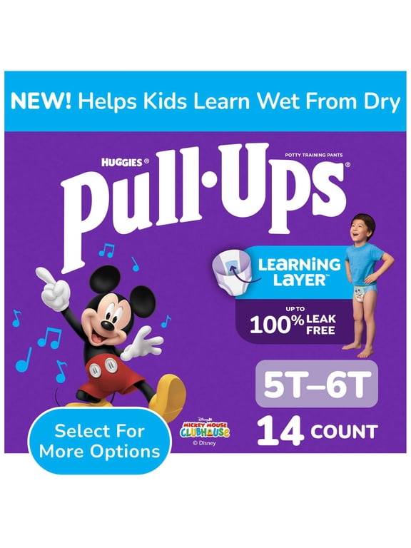 Boys' Potty Training Pants with Learning Layer, 5T-6T, 14 Count