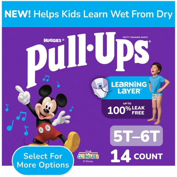 Pull-Ups Boys' Potty Training Pants, 5T-6T (46+ lbs), 14 Count (Select for More)