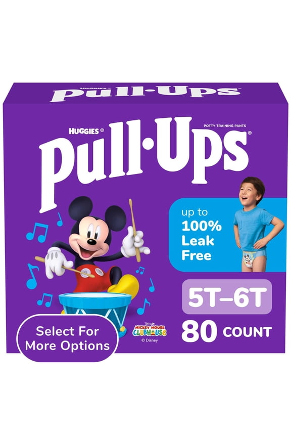 Boys' Potty Training Pants, 5T-6T (46-60 lbs), 80 Count (Select for More)