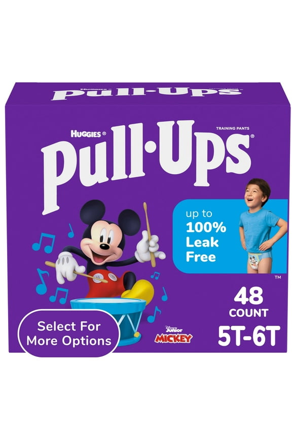 Boys' Potty Training Pants, 5T-6T (50+ lbs), 48 Count (Select for More)