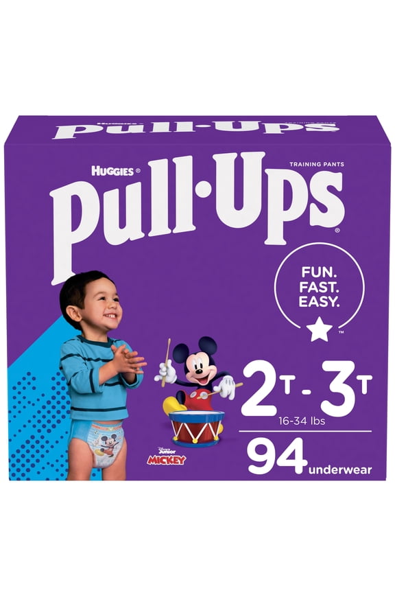 Boys' Learning Designs Training Pants, Size 2T-3T, 94 Count (Packaging May Vary)