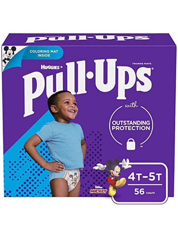 Boys' Potty Training Pants Size 6, 4T-5T, 56 Ct