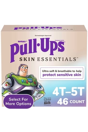 Boys' Skin Essentials Training Pants for Sensitive Skin, 4T-5T, 46 Count
