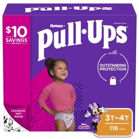 Huggies Pull-Ups Girls Training Pants, Size 3T/4T, 116 Count