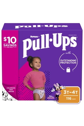 Pull-Ups Girls Training Pants, Size 3T/4T, 116 Count